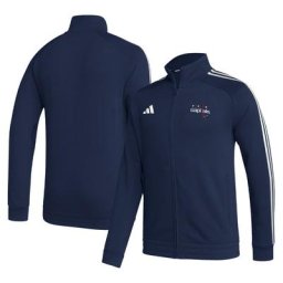 Veste de survêtement raglan entièrement zippée adidas pour homme, bleu marine, Washington Capitals
