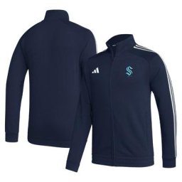 Veste de survêtement adidas Deep Sea Blue Seattle Kraken Raglan Full-Zip pour homme