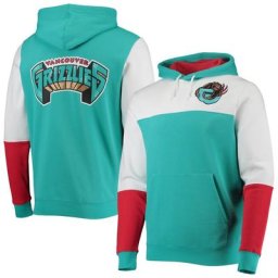 Mitchell & Ness Turquoise Vancouver Grizzlies Hardwood Classics Fusion 2.0 Colorblock Chandail à capuchon pour homme