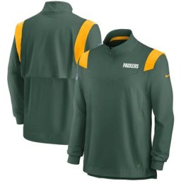 Veste à fermeture éclair quart de côté Nike pour Homme Vert Green Bay Packers 2021 Sideline Coaches Repel