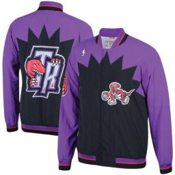 Veste d'échauffement authentique pour homme Mitchell & Ness pourpre Toronto Raptors Hardwood Classics