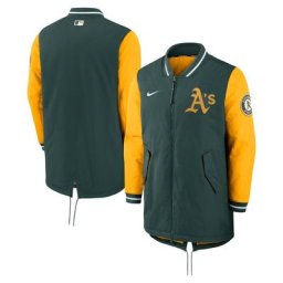 Veste à glissière pleine longueur Nike Oakland Athletics Authentic Collection pour homme, vert