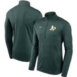 Veste à enfiler à demi-glissière Nike Oakland Athletics Team Logo Element Performance pour homme, vert
