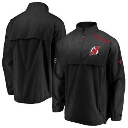 Veste à glissière intégrale New Jersey Devils Authentic Pro Rinkside de marque Fanatics pour homme, noir/rouge