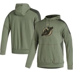 Sweat à capuche adidas Olive New Jersey Devils Military Appreciation Primegreen pour homme