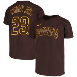T-shirt avec nom et numéro du joueur San Diego Padres Nike Fernando Tatis Jr. marron pour jeune