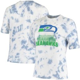 T-shirt teint par nœuds Team Spirit des Seahawks de Seattle Royal Junk Food pour femme