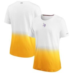 T-shirt WEAR By Erin Andrews blanc Minnesota Vikings Dip Dye pour femme