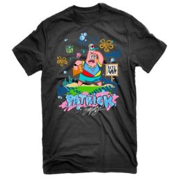 T-shirt pour femme Junk Food Noir Bob l'éponge x King Saladeen Patrick Coach NFL