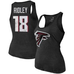Majestic Threads Calvin Ridley Débardeur en trois mélanges noir chiné Atlanta Falcons Name & Number pour femme