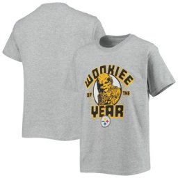 Junior Junk Food Heather Grey Pittsburgh Steelers Star Wars Wookie de l'année T-shirt