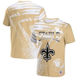 T-shirt imprimé sur l'ensemble NFL x Staple Gold New Orleans Saints pour homme