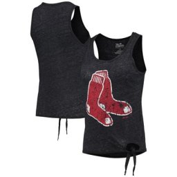 Majestic Threads - Débardeur en trois mélanges bleu marine Boston Red Sox à encolure dégagée et dos nageur pour femme