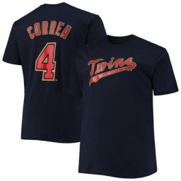 T-shirt avec nom et numéro Carlos Correa pour homme, bleu marine Minnesota Twins