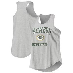 Débardeur dos nageur Team Green Bay Packers gris chiné grande taille pour femme
