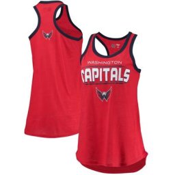 Débardeur flammé à dos nageur pour femme G-III Sports by Carl Banks des Capitals de Washington, rouge