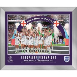 Impression encadrée de célébration des champions de l'EURO des femmes d'Angleterre - 16 x 12 pouces