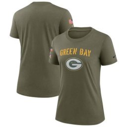 T-shirt Nike Olive Green Bay Packers 2022 Salute To Service Legend pour femme