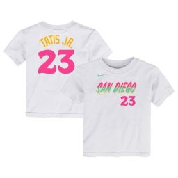 T-shirt San Diego Padres 2022 City Connect avec nom et numéro Nike Fernando Tatis Jr. pour tout-petit