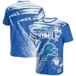 T-shirt imprimé sur l'ensemble NFL x Staple Lions de Detroit bleu pour homme