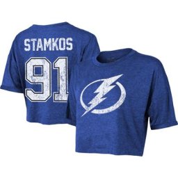 Majestic Threads Steven Stamkos - T-shirt court bleu Tampa Bay Lightning nom et numéro pour femme