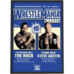 Affiche WWE The Rock Stone Cold WrestleMania - Encadré A3