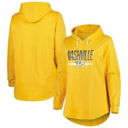 Chandail à capuchon en molleton taille plus Heather Gold Nashville Predators pour femme