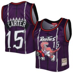 Débardeur pour femme Mitchell & Ness Vince Carter Purple Toronto Raptors 1998 Hardwood Classics Crop Player