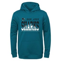 Chandail à capuchon performance Play-By-Play des Sharks de San Jose bleu sarcelle pour jeune