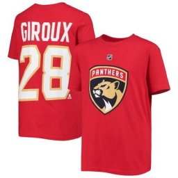 T-shirt rouge avec nom et numéro des Panthers de la Floride Claude Giroux pour jeune