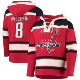 Pull à capuche lacer 47 Alexander Ovechkin pour homme, rouge Washington Capitals, nom et numéro du joueur