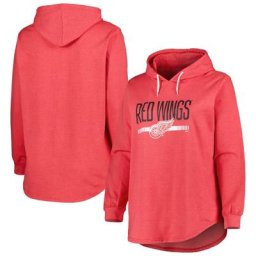 Chandail à capuchon en molleton taille plus Detroit Red Wings pour femme rouge chiné