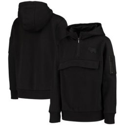 Derby County Tonal 1/4 Zip Hoodie - Noir - Enfant