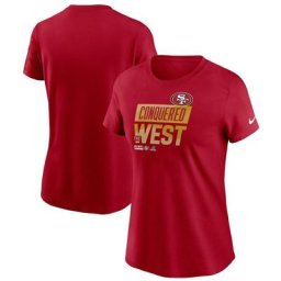 T-shirt femme Nike Scarlet San Francisco 49ers 2022 NFC West Division Champions Locker Room Trophy Collection