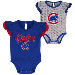 Lot de deux cache-couches Chicago Cubs Scream & Shout pour nouveau-nés et nourrissons, bleu roi/gris chiné