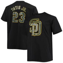 Fanatics Branded Fernando Tatis Jr. T-shirt noir avec nom et numéro San Diego Padres Big & Tall Wordmark