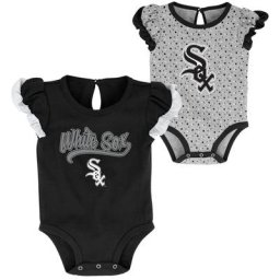 Lot de deux bodys Chicago White Sox Scream & Shout noir/gris chiné pour nouveau-né et bébé