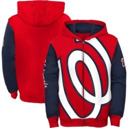 Sweat à capuche entièrement zippé rouge Washington Nationals Poster Board pour jeune
