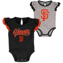 Lot de deux bodys San Francisco Giants Scream & Shout pour nouveau-nés et bébés noirs/gris chinés