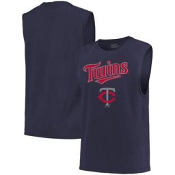 Débardeur Majestic Threads bleu marine pour homme Minnesota Twins Softhand Muscle