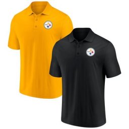 Ensemble de 2 polos à Domicile et à l' Extérieur des Pittsburgh Steelers de marque Fanatics pour hommes, noir/or