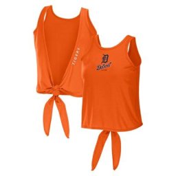 Débardeur WEAR by Erin Andrews Orange Detroit Tigers à dos ouvert et lien torsadé pour femmes