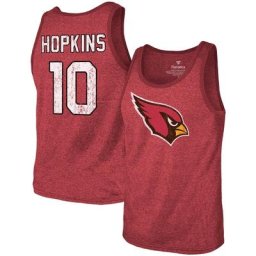 Majestic Threads DeAndre Hopkins Heathered Cardinal Arizona Cardinals Nom et numéro Débardeur triple mélange pour hommes