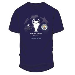 T-shirt Finaliste de l'UEFA Champions League 2021 de Manchester City - Bleu marine - Enfants