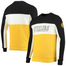 Malbouffe pour hommes, noir/or, Pittsburgh Steelers, sweat-shirt à capuche avec blocs de couleurs
