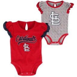 Lot de deux body pour nouveau-né pour fille rouge/gris chiné St. Louis Cardinals Scream & Shout