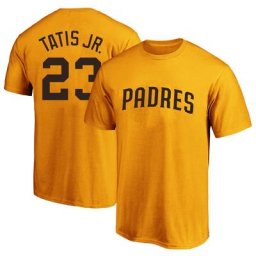 T-shirt avec nom et numéro Fernando Tatís Jr. Gold San Diego Padres pour homme
