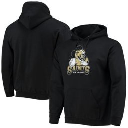 Malbouffe homme noir New Orleans Saints Disney Mickey Quarterback Pull à capuche