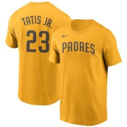 T-shirt avec nom et numéro des San Diego Padres Nike Fernando Tatis Jr. doré pour homme