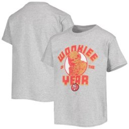 Junior Junk Food Heather Grey San Francisco 49ers Star Wars Wookie de l'année T-shirt
